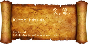 Kurtz Mátyás névjegykártya