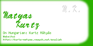 matyas kurtz business card